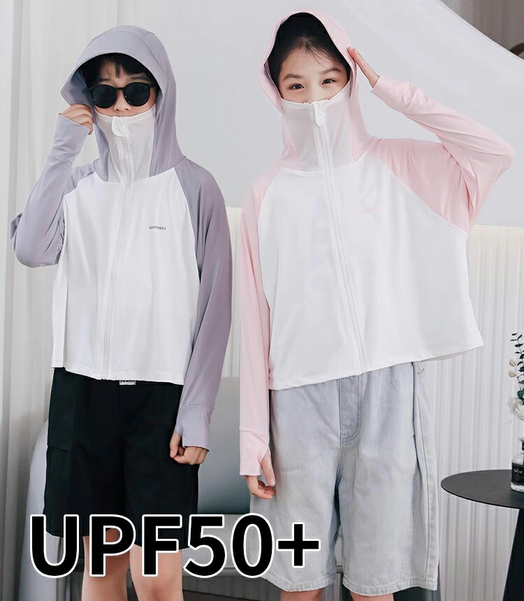 UVカット パーカー ジップパーカー 冷感 -7℃ 子供服 キッズ ラッシュガード 接触冷感 ベビー服 男の子 女の子 長袖 UV パーカー 指穴 つば 日焼け防止服 トップス 吸湿 UV対策 紫外線 紫外線防止 紫外線対策 夏 おしゃれ 速乾性 フード付き 羽織り 日除け