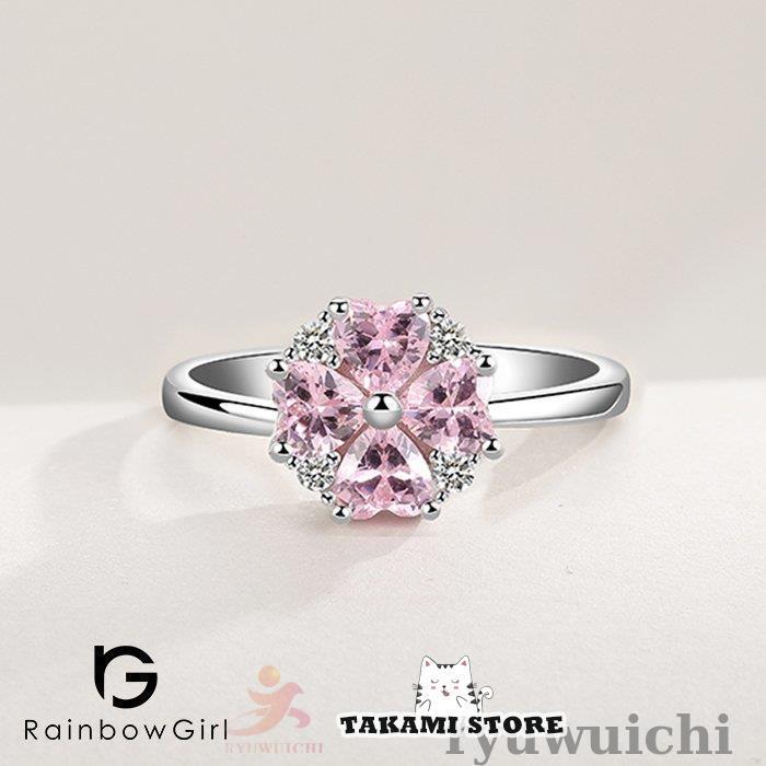 指環 レディース 贅沢さ 大粒 お花輪っか ハート型 さくら色時刻表 重ね後ばらい 無償性大いさ しろがね色925 プラチナ入眼 お上さん 不死化日 生まれ落ちる日差し上げ物 ドレス-レディースファッション
