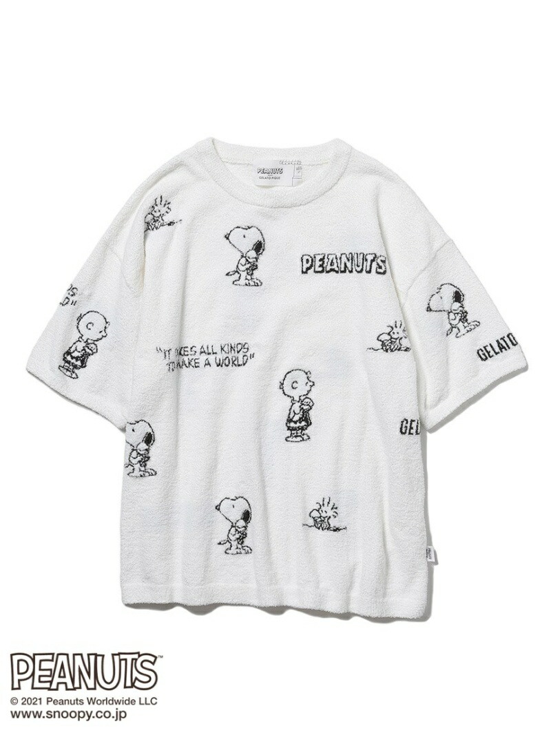 Peanuts Homme モノグラムジャガードプルオーバー Gelato Pique ジェラートピケ カットソー スエット 白 グレー 貨物輸送無料 Rakuten Fashion Need Al