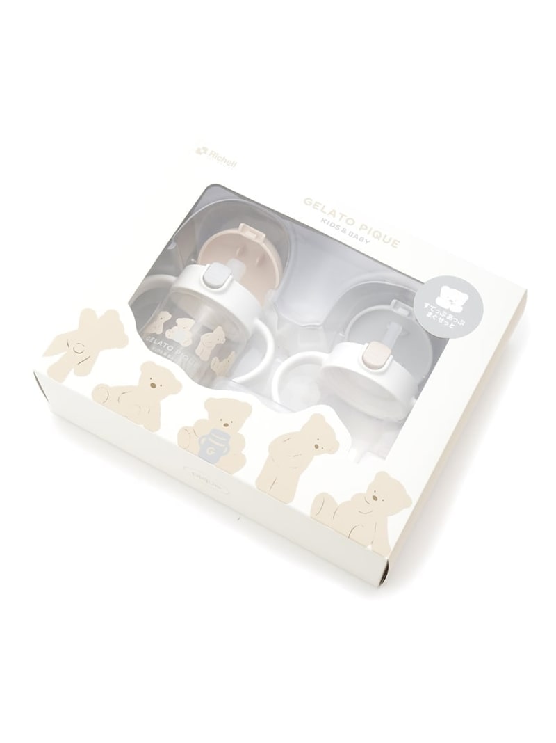 【BABY】スタイ付きステップアップマグセットR gelato pique ジェラートピケ マタニティウェア・ベビー用品 スタイ・よだれかけ ホワイト【送料無料】[ Fashion]