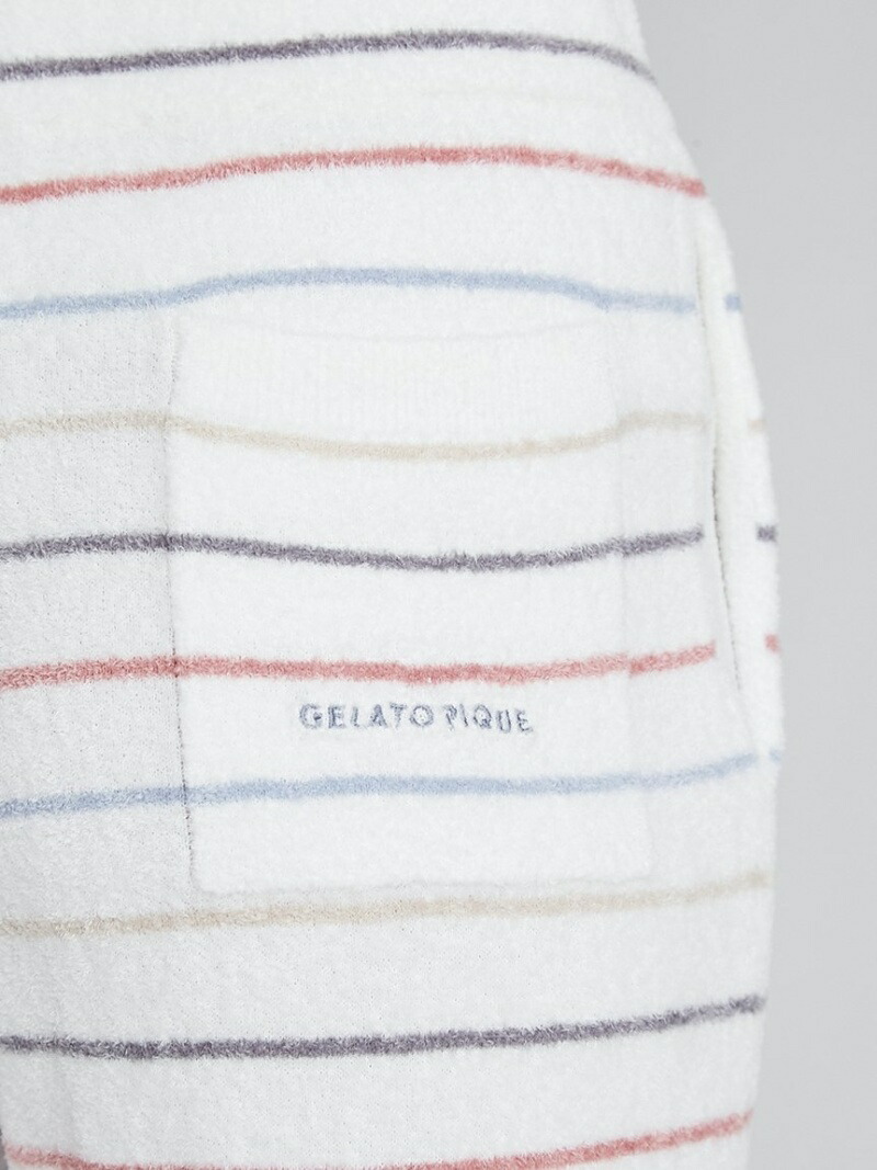 スムーズィー カラフルピンボーダーロングパンツ Gelato Pique ジェラートピケ インナー ナイトウェア ルームウェア ボトムス ホワイト ピンク 送料無料 Rakuten Fashion Magazinpegas Cz