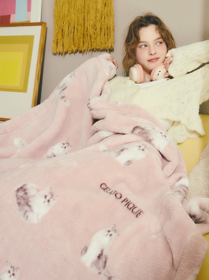 ジェラートピケ Sleep DOG プリント毛布トイプードルブランケット 布団 正規品】ジェラートピケ トイプードル柄プリント毛布