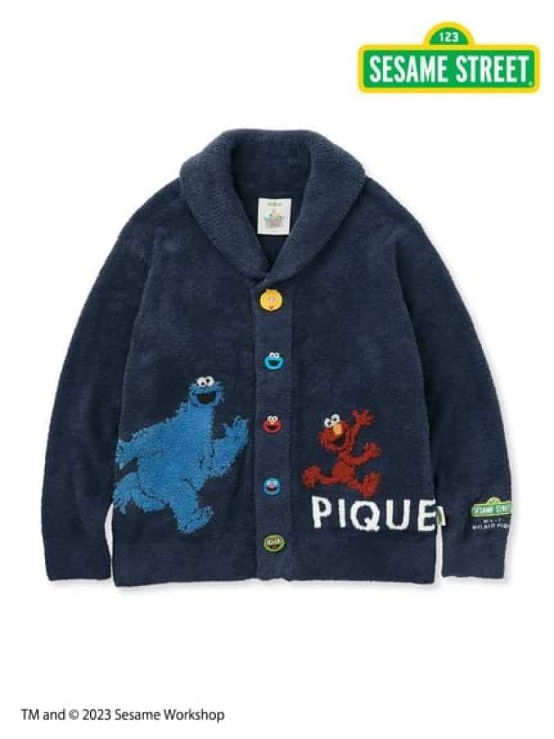 SESAME STREETジャガードショールカーディガン　ネイビー　ジェラピケ SALE／30%OFF】【SESAME STREET】【UNISEX】ジャガードショール