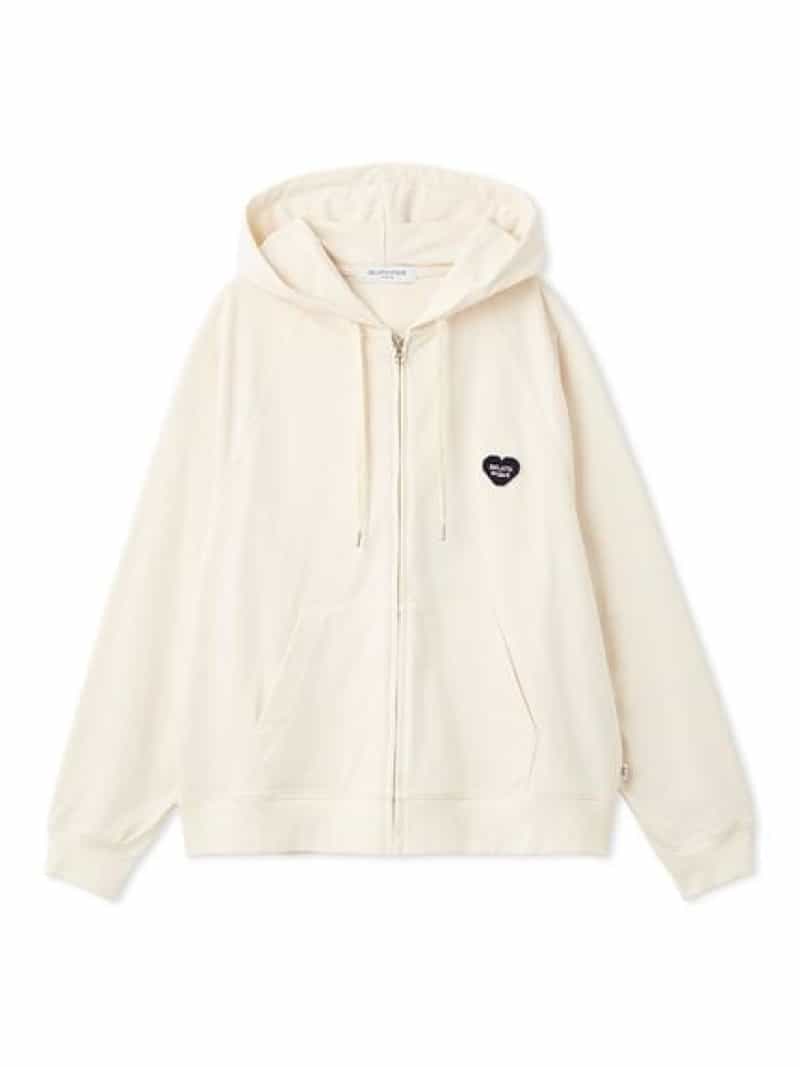 【HOMME】裏毛ハート型ロゴタイプ刺しゅうアノラック gelato pique ジェラートピケ トップス パーカー・フーディー 米国海軍 薄墨色【貨物輸送無料】[ Fashion]