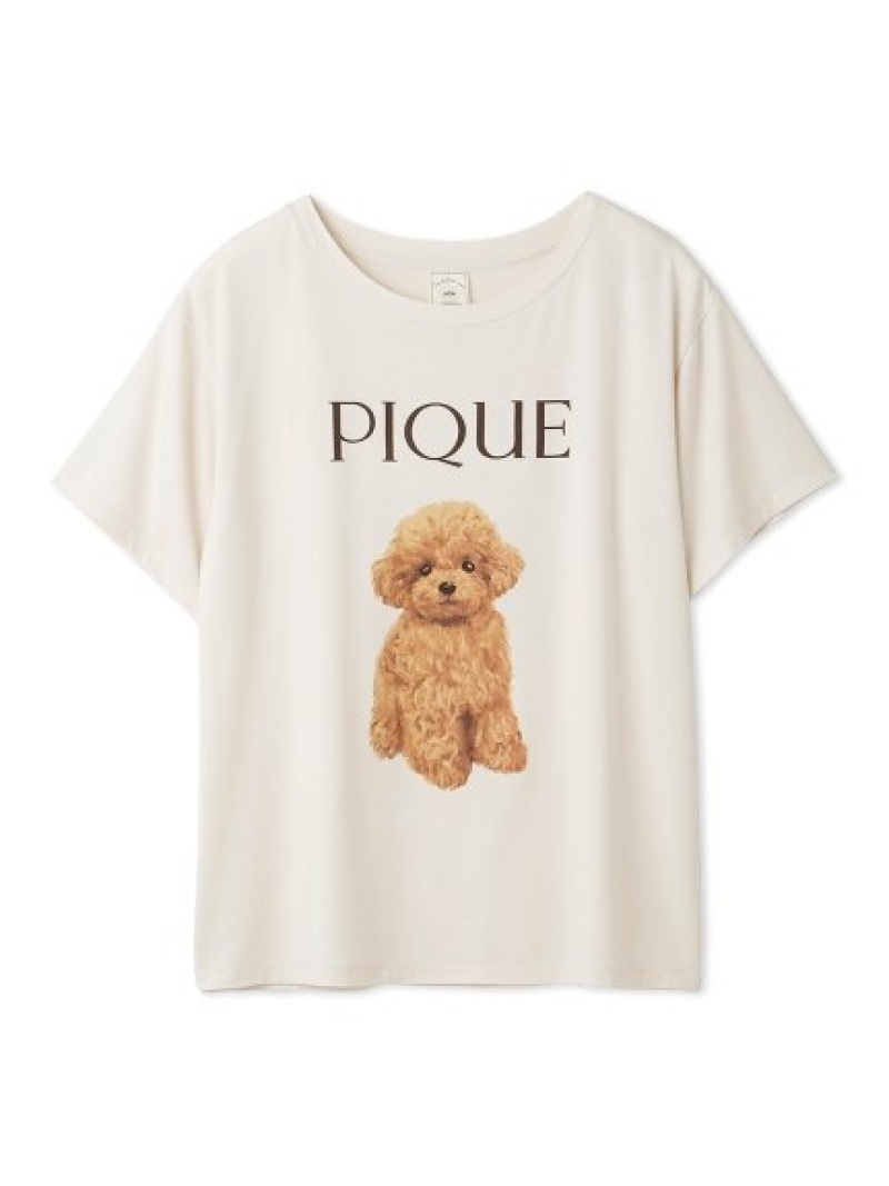 SALE／30%OFF】トイプードル柄ワンポイントTシャツ gelato pique