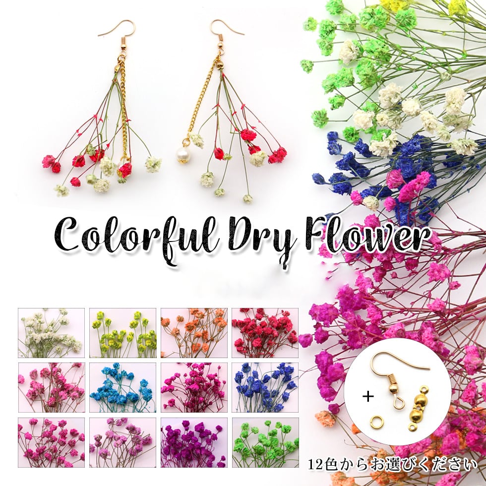 楽天市場】かすみ草 ミリオンスター ドライフラワー カラフル 12