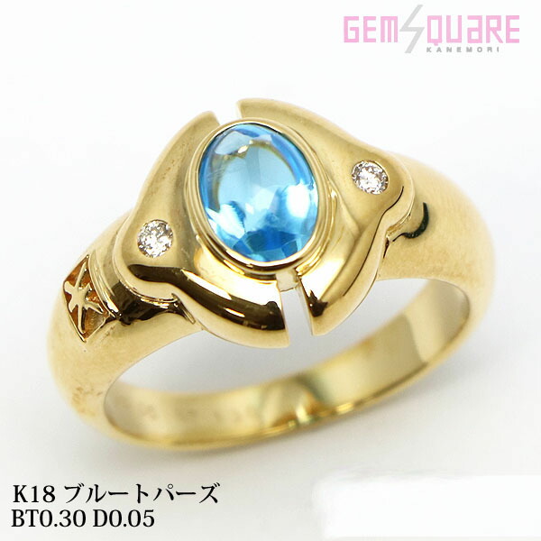 楽天市場】7カラット ブルートパーズ ダイヤモンドリング K18ホワイト