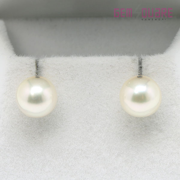 【Pt850】 アコヤ真珠 パール イヤリング 7.8mm 2.9g ラウンド テリヨイ 穴アリ 中古【質屋出店】｜ジェムスクェアカネモリ
