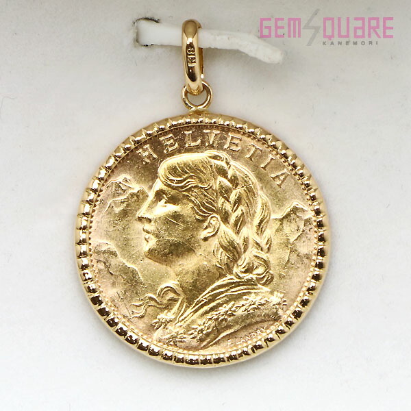 1907年製フランス金貨10フラン　ペンダントトップ 1907年製フランス金貨10フランペンダントトップ