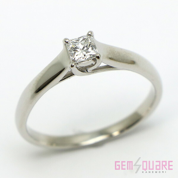 【Pt900】ダイヤモンド リング 指輪 D0.323 E-VS1 プリンセスカット 4.8g 17.5号 仕上げ済【質屋出店】