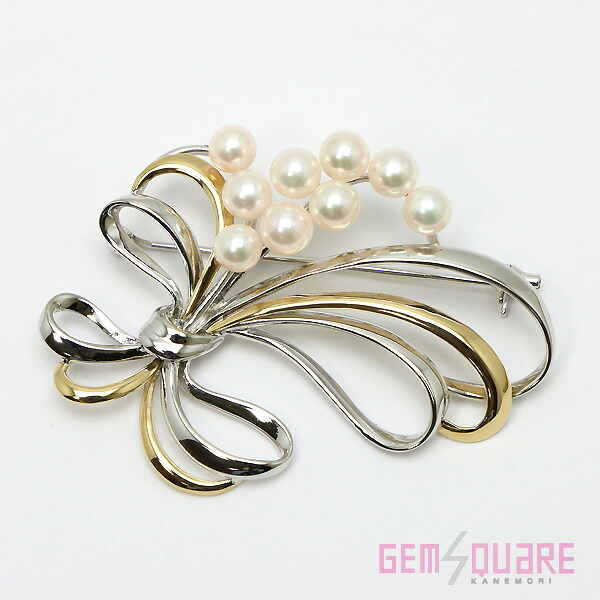 【SV/K18YG】パール ブローチ ペンダントトップ兼用 真珠5-6mm 10.44g 洗浄済み 美品【質屋出店】|ジェムスクェアカネモリ