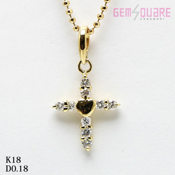 ete クロスモチーフ ネックレス 約40cm 18k ete エテ クロス ネックレス K18 ゴールド ダイヤモンド 0.04ct