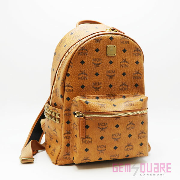 【MMK7AVE99CO001】MCM サイドスタッズ バックバッグ ヴィセトス コニャック 中古美品【質屋出店】