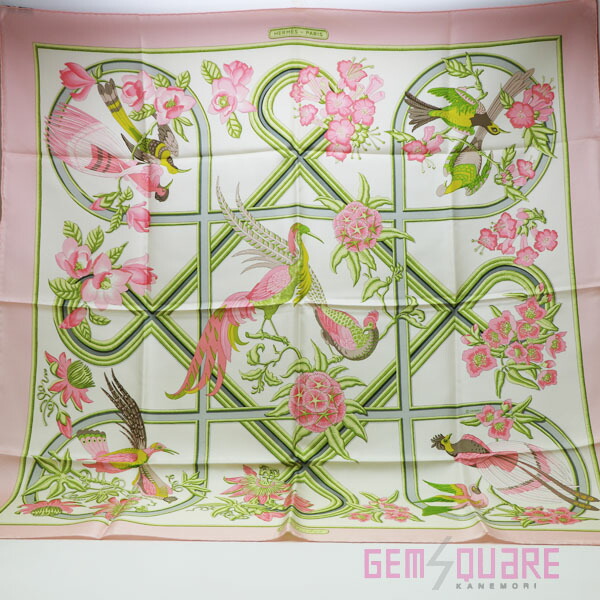 楽天市場】美品 エルメス HERMES カレ90 Insect 昆虫 大判スカーフ 白