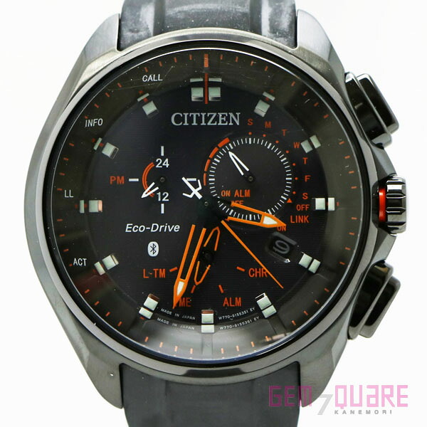 【BZ1025-20F】CITIZEN シチズン エコ運転 Bluetooth ソーラー ウオッチ SS ウレタン クロノデイト 中古 美品【一六銀行下位区分】