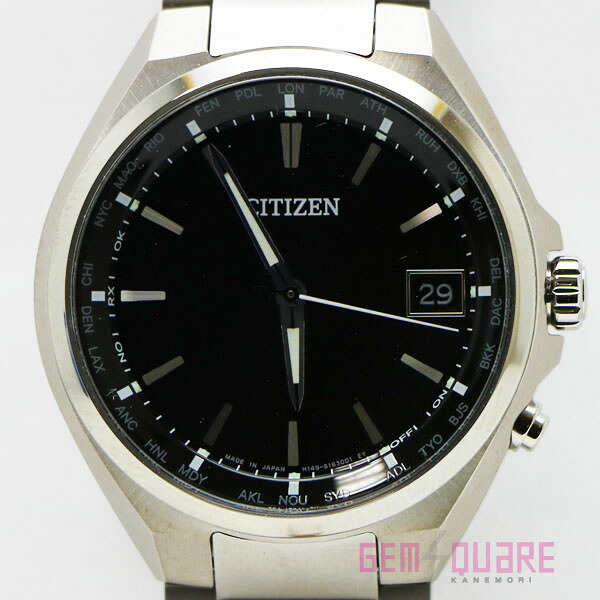 【CB1120-50E】CITIZEN シチズン アテッサ ソーラー電波 腕時計 チタン 黒 未使用品【質屋出店】