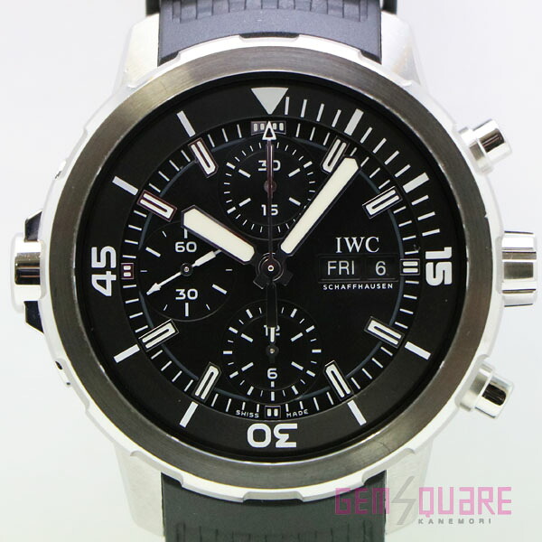 【IW376803】IWC アクアタイマー クロノグラフ 自動小銃巻 黒 天然ゴム ウオッチ 中古【一六銀行下位区分】 腕時計-メンズ腕時計