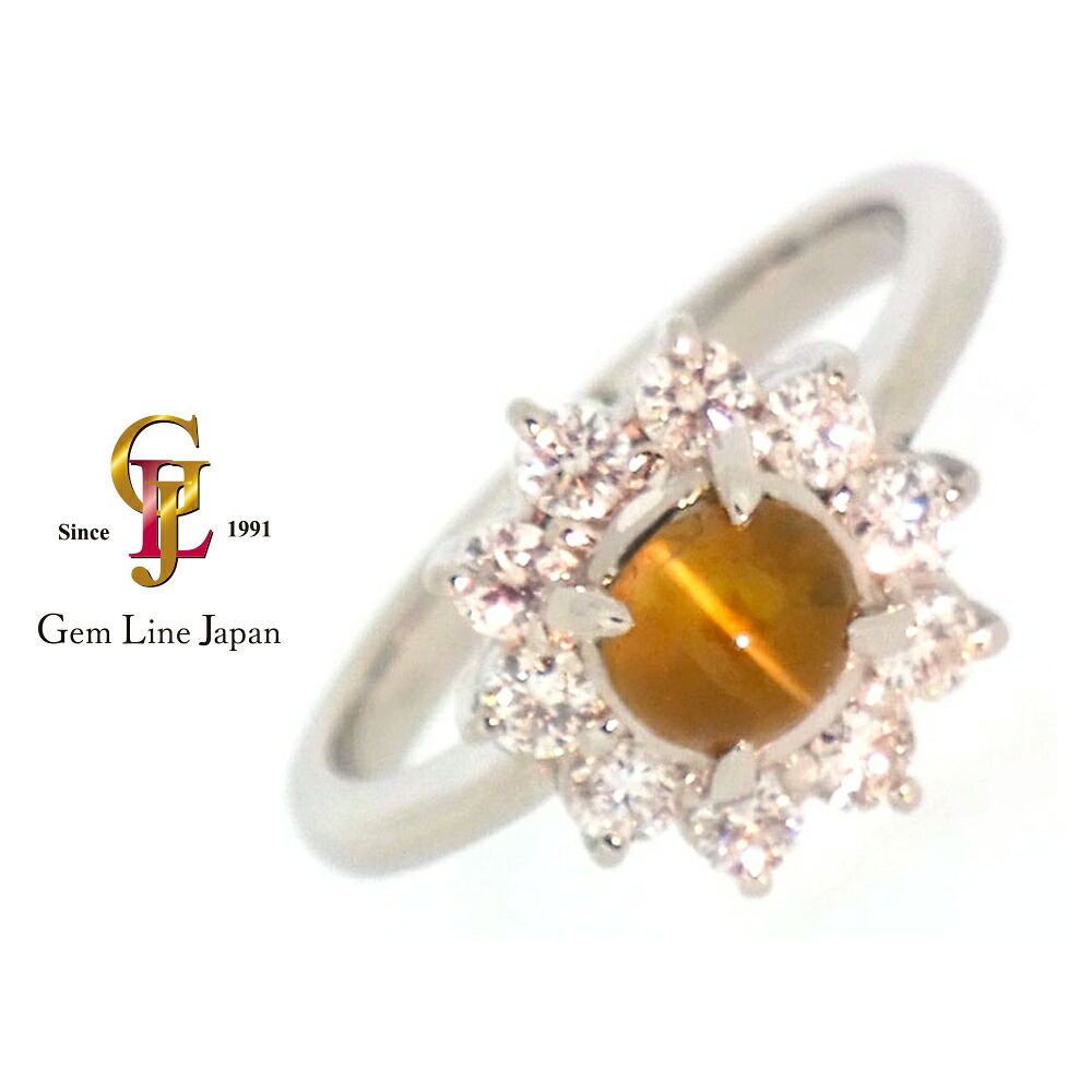 クリソベリルキャッツアイ1.015ct ダイヤ0.50ct Pt900リング【中古】｜宝石流通ジェムラインジャパン