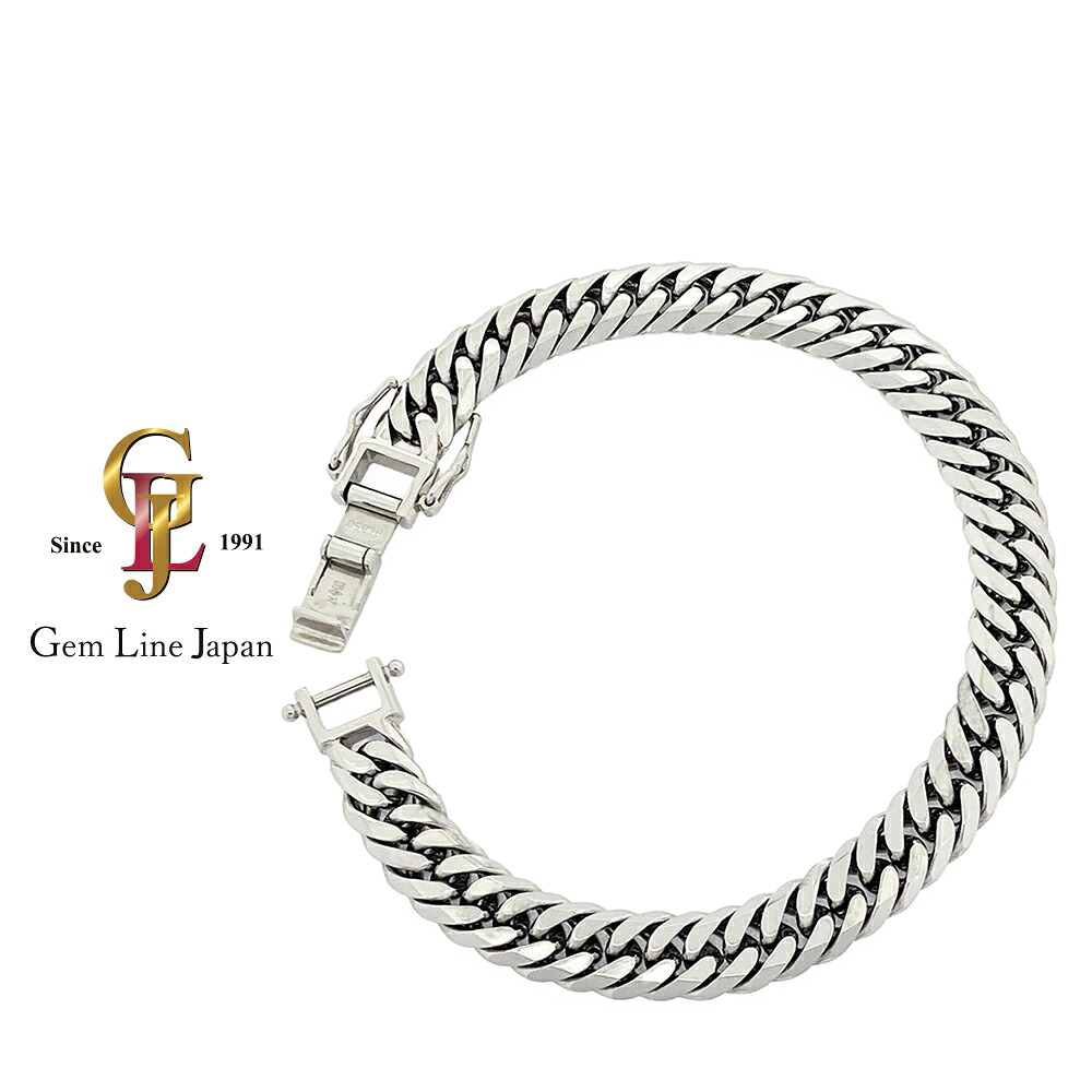 【中古】52.40g Pt850 6面ダブル 喜平 ブレスレット 20.0cm