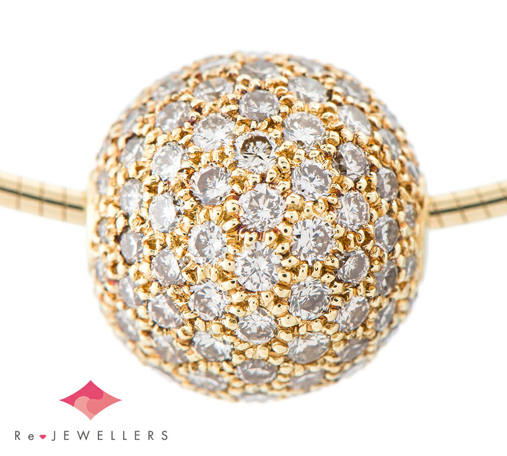 ミキモト パヴェ ダイヤモンド計1.27ct 18金イエローゴールド ネックレス【中古】（2200000456496）