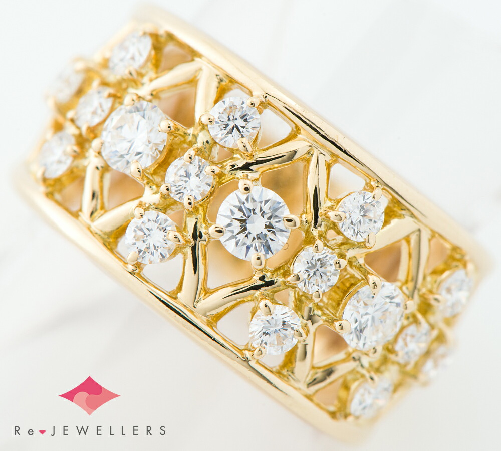 楽天市場】MIKIMOTO ミキモト デザイン ダイヤ リング K18YG 750