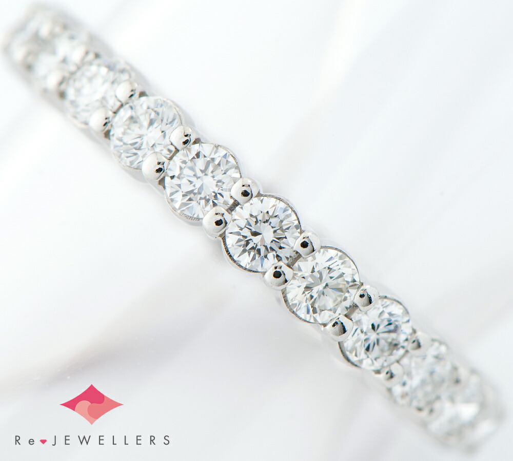 楽天市場】ミキモト ダイヤモンド 0.75ct ハーフエタニティー リング