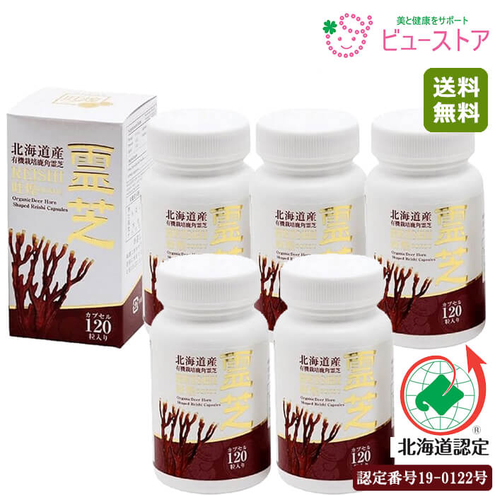 正規販売店 旺煌 鹿角霊芝カプセル 120粒 5個セット 北海道産 有機鹿角霊芝使用 北海道ヘルシーDo認定 れいし レイシ 日本製 国産 βグルカン ガノデリン酸 メーカー直送商品｜ビューストア 44,200円