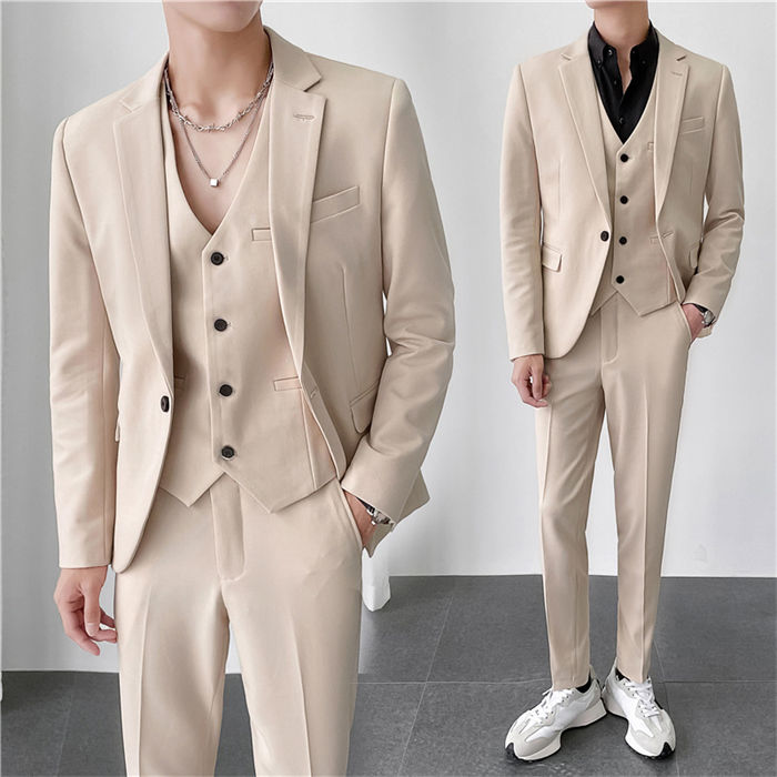 スーツ メンズ スーツセット 結婚式 スーツ スリムスーツ 1ボタン メンズ セットアップ 3点セット ジャケット パンツ ベスト 上下セット パーティー スーツ 就職スーツ 卒業式 入学式 礼服 無地 上品 着心地良い オールシーズン おしゃれ かっこいい｜crystal beauty salon gem