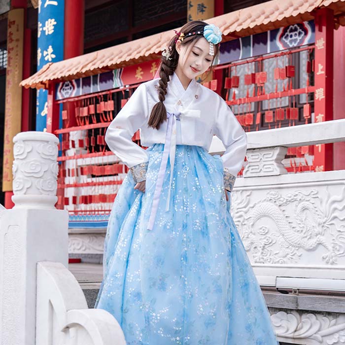 韓国民族衣装 チマチョゴリ 韓服 花柄 大人用 チマチョゴリ 韓国ドレス 韓服宮廷風 朝鮮族服 ウエディングドレス 結婚式ドレス 二次会ドレス 学園際 文化際 イベント服 舞台 ステージ ダンス衣装 コスプレ 仮装 写真撮影 舞台演出