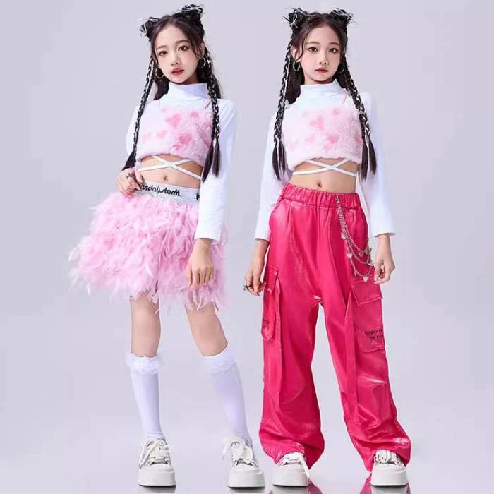 キッズ 子供用 ダンス衣装 女の子 ジャズダンス ヒップホップ 衣装 セットアップ 長袖 ショット丈 トップス ロングパンツ ダンススカート 女の子 ジャズ ダンス 衣装 ジュニア ダンス 発表会 派手 目立つ ダンス服 HIPHOP 舞台演出服 110-180 舞台 ステージ衣装