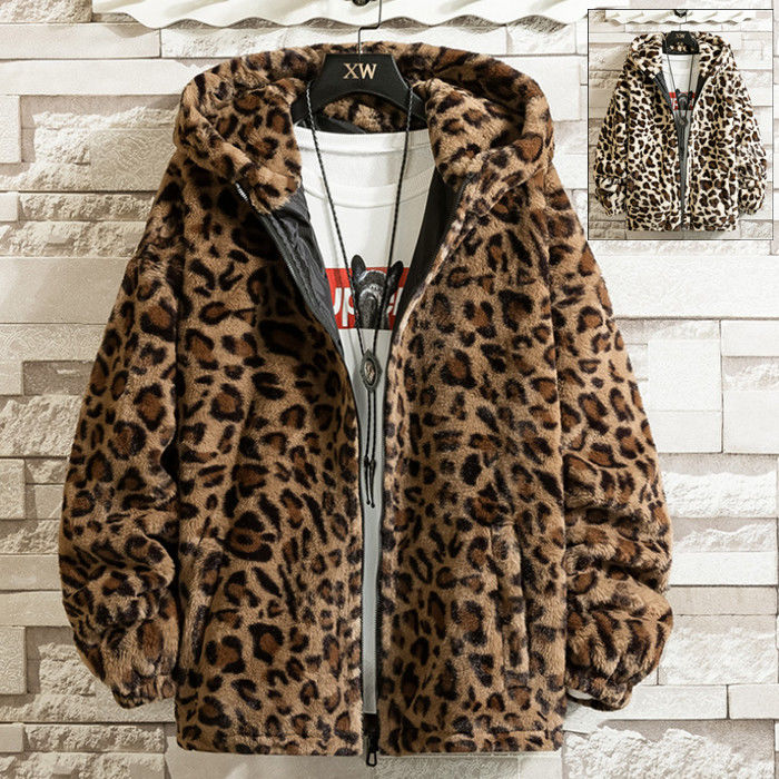 韓国生産 ヒョウ柄ファー付きジャケット 楽天市場】フェイクファージャケット 毛皮ジャケット メンズジャケット