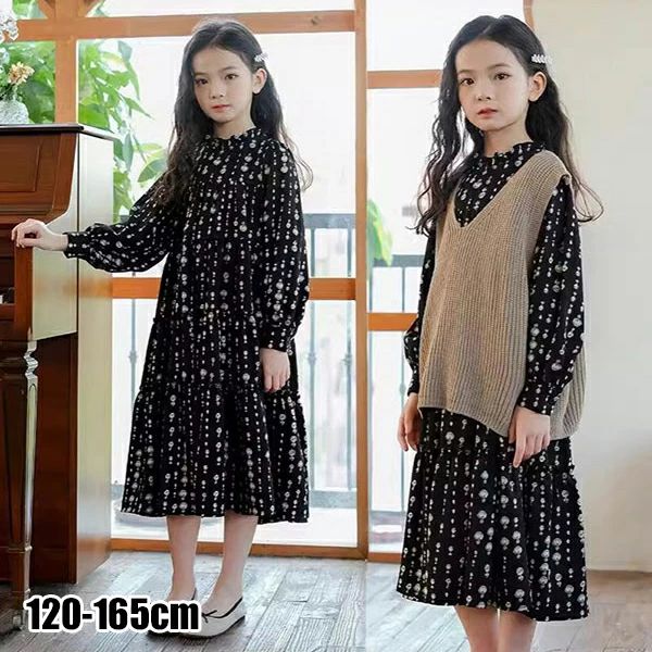親子ペアルック総柄ハイネックワンピース ニットベスト 女の子 子ども服 おそろい 双子 韓国子供服 リンクコーデ　プレゼント ギフト 誕生日 家族 リンクコーデ ペア セット カップル 双子 コーデ 男の子 女の子 兄弟 姉妹 ママ 秋 冬 春　120 130 140 150 160 165cm