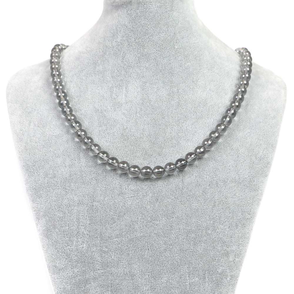 シンプルストーンネックレスシルバーオーラ【丸玉】8mm【天然石ビーズパワーストーン】 6,083円