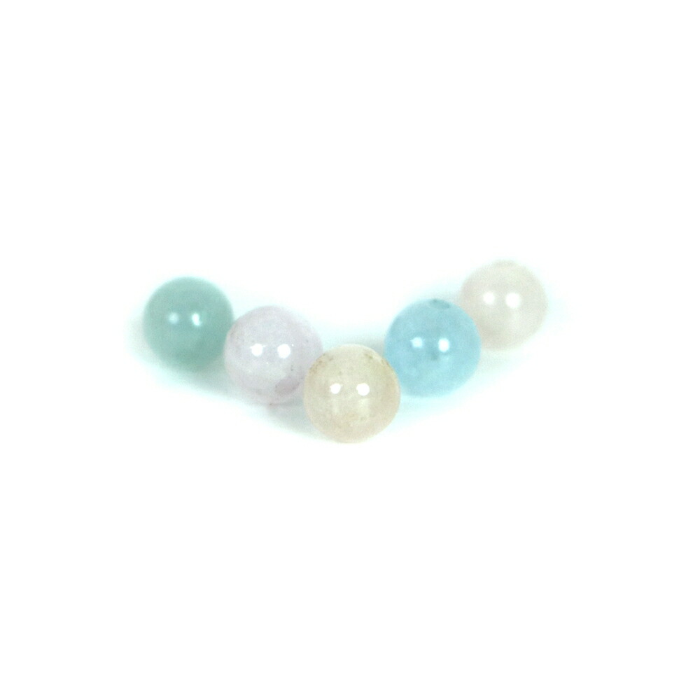 ●5粒売り●MIXベリル【丸玉】4mm【天然石 ビーズ パワーストーン】画像