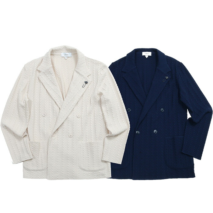ラルディーニ◇パイルカーディガンジャケット◇サイズL◇ネイビー◇LARDINI LARDINI/ラルディーニのニットジャケットに合わせたGUY ROVER/ギ