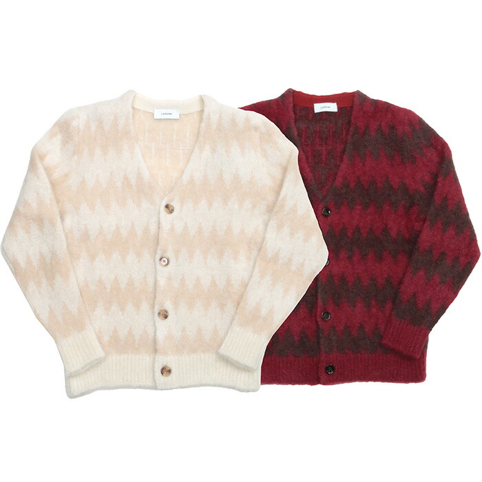 LARDINI ラルディーニ キッドモヘア ヘリンボーンカーディガン メンズ 秋冬 4216-5MML391064 56,870円