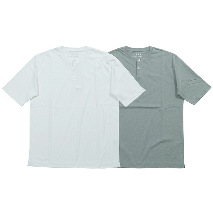 three dots スリードッツ コットンポリエステルヘンリーネックカットソー メンズ 春夏 YJ1234MY