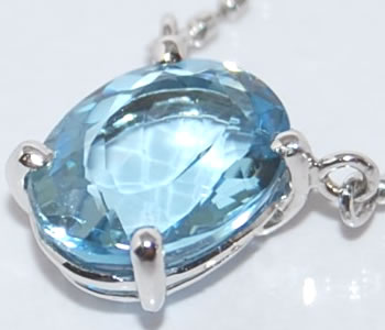 アクアマリン-1.34ct 両釣り シンプルデザイン Pt ペンダントネックレス 【店頭受取対応商品】