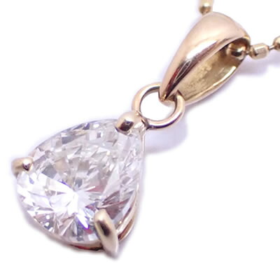 ペアシェイプダイヤモンド-0.819ct K18 シンプルデザイン ペンダントネックレス 【店頭受取対応商品】｜ジェムパレス