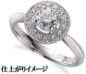 ジュエリーリフォーム　セミオーダー　リング用空枠　カスタムジュエリー　既成デザイン枠【03B0230】