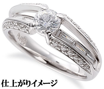 ジュエリーリフォーム　セミオーダー　リング用空枠　カスタムジュエリー　既成デザイン枠【03K0035】｜ジェムパレス