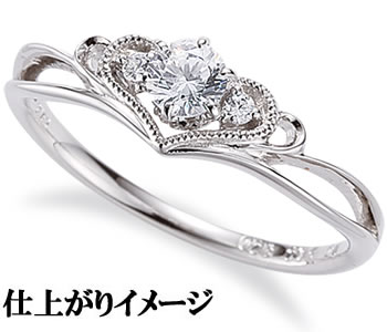 ジュエリーリフォーム セミオーダー リング用空枠 カスタムジュエリー 既成デザイン枠【02B0214】|ジェムパレス