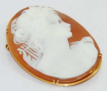 ✤作家ものシェルカメオ✤18金✤2ways ✤作家ものシェルカメオブローチ