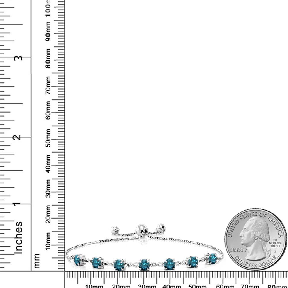 2 59カラット 天然 ブルーダイヤモンド ブレスレット レディース テニスブレスレット シルバー925 ブランド おしゃれ インフィニティ ブルー ダイヤ 青 小粒 細身 スライド アジャスター 華奢 天然石 4月 誕生石 プレゼント 女性 彼女 妻 誕生日 Onpointchiro Com