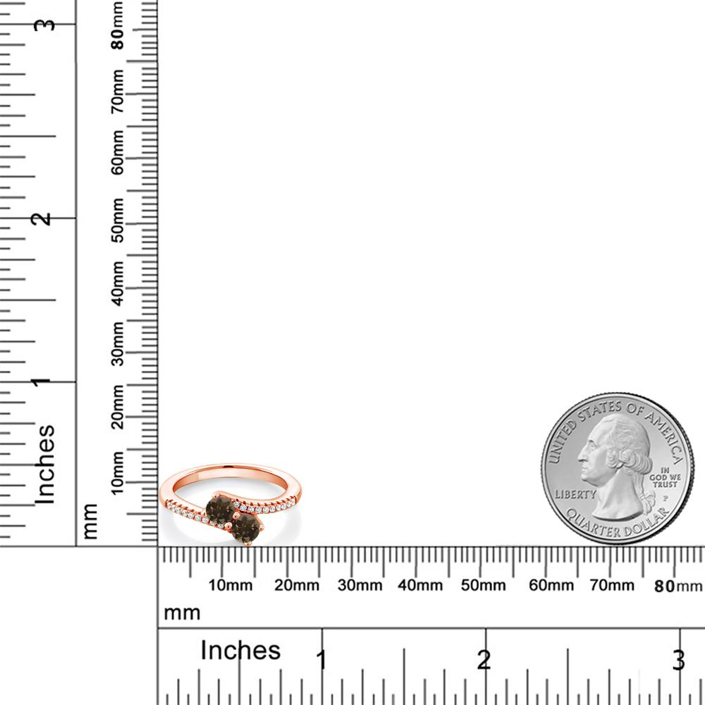 ベストセラー 0 76カラット 天然 スモーキークォーツ ブラウン 指輪 レディース リング ピンクゴールド 加工 シルバー925 ブランド 茶色 小粒 細身 ダブルストーン 天然石 金属アレルギー対応 母の日 Gem Stone King ジュエリー専門店 公式の Www Bronze Qa
