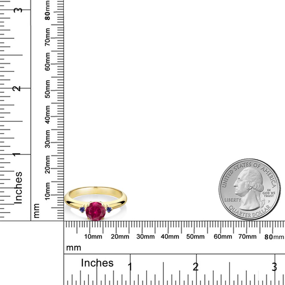 最安 【楽天市場】1.04カラット 合成ルビー 指輪 レディース リング 合成サファイア イエローゴールド 加工 シルバー925 ブランド おしゃれ  スリーストーン 赤 大粒 シンプル マルチストーン 金属アレルギー対応 母の日：Gem Stone King ジュエリー専門店 全国宅配無料 ...