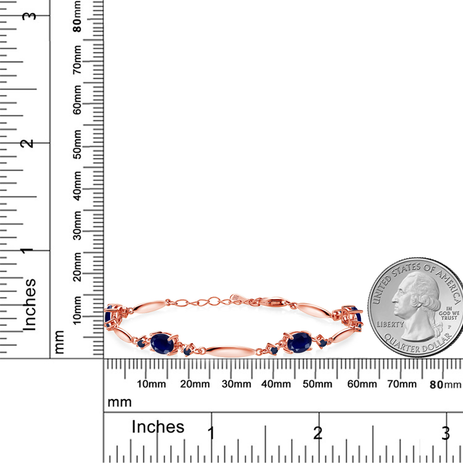 コンビニ受取対応商品 4 35カラット 天然 サファイア ブレスレット レディース テニスブレスレット シルバー925 ピンクゴールド 加工 ブランド オーバル 青 大粒 アジャスター 天然石 9月 誕生石 プレゼント 女性 彼女 妻 誕生日 母の日 Gem Stone King ジュエリー