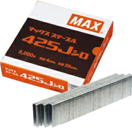MAX Jステープル(肩幅10ミリ) ステン1025J-S 25mm 5,000本
