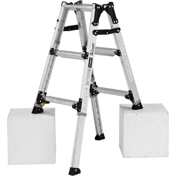 アルインコ 伸縮脚付はしご兼用脚立 PRW90FX 3尺 両面ワイドステップ60mm