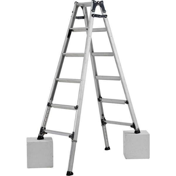 アルインコ 伸縮脚付はしご兼用脚立 PRW180FX 6尺 両面ワイドステップ60mm